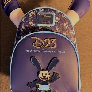 Disney  Loungefly D23 Oswald Purple Backpack with detachable ears !!!